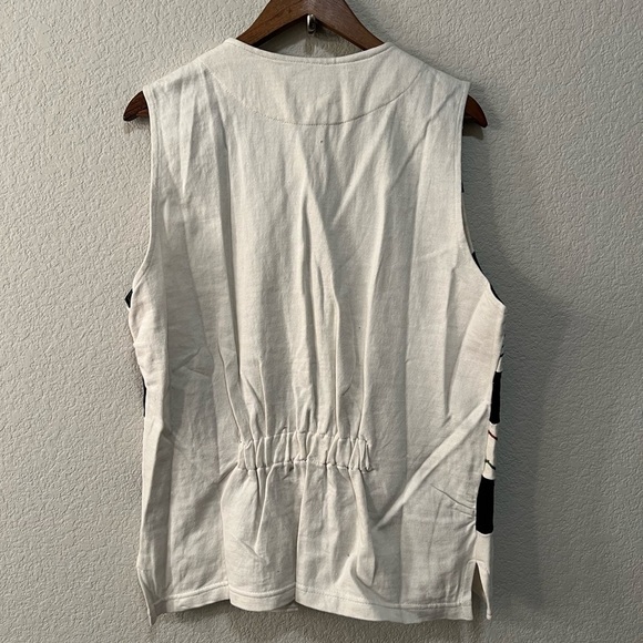 Vintage Black/White/Green/Brown Stitched Vest - Picture 4 of 4